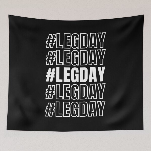 Item preview, Leg Day Repeated Text White - Funny Gym designed and sold by GymWearDepot.
