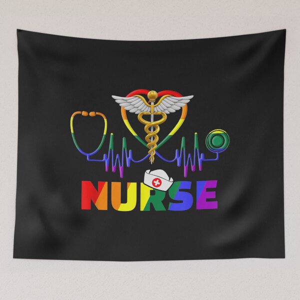 Item preview, Nurse LGBTQ Gay Pride Rainbow Flag Registered Nursing RN designed and sold by zellaplrnli.