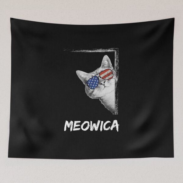 Item preview, 4th of July Meowica shirt designed and sold by Kummy Bear Shop.