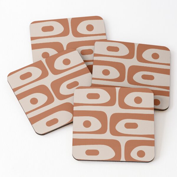 Item preview, Mid Century Modern Piquet Abstract Minimalist Pattern in Clay and Putty designed and sold by kierkegaard.