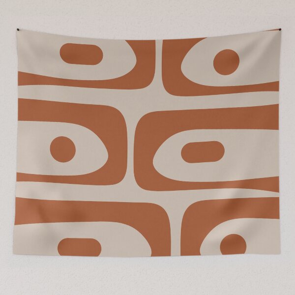 Item preview, Mid Century Modern Piquet Abstract Minimalist Pattern in Clay and Putty designed and sold by kierkegaard.