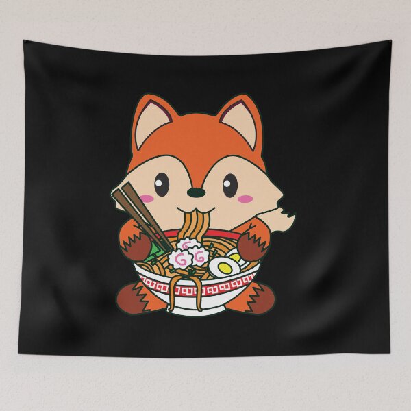 Item preview, Fox Eating Ramen designed and sold by YueHeng Creates ⭐⭐⭐⭐⭐.