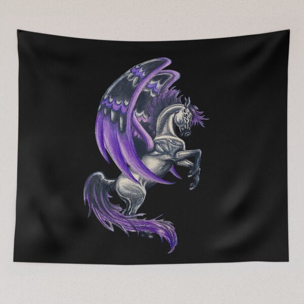 Artikelvorschau, Lila und schwarze Pegasus-Kunst entworfen und verkauft von Lady-Lilac.