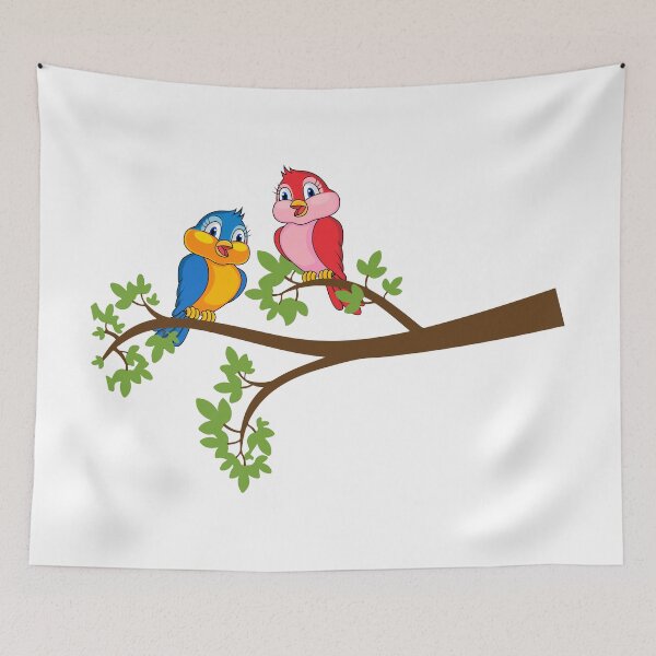 Item preview, birds on tree branch showing love designed and sold by sbrstore.