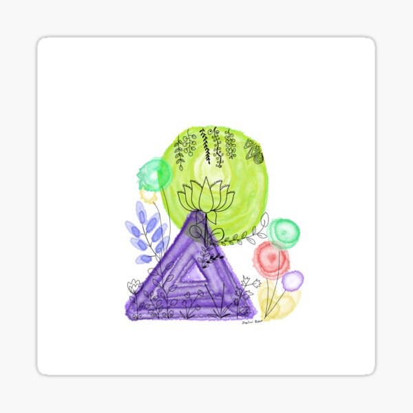 Abstract Botanical Lotus Flower - Watercolor Sticker