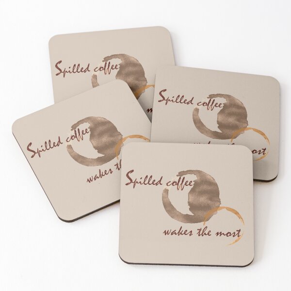 Item preview, Spilled Coffee Wakes The Most - Coffee Cup Stains x Coffee Lovers Joke Saying - Not A Morning Person Funny Coffee Quote - Seamless Repeating Pattern (English) designed and sold by sthNnth.