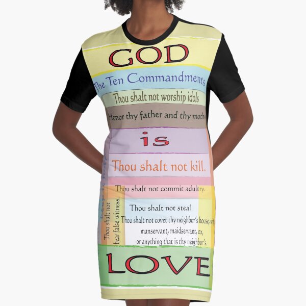 Ten Commandments Graphic T-Shirt Dress