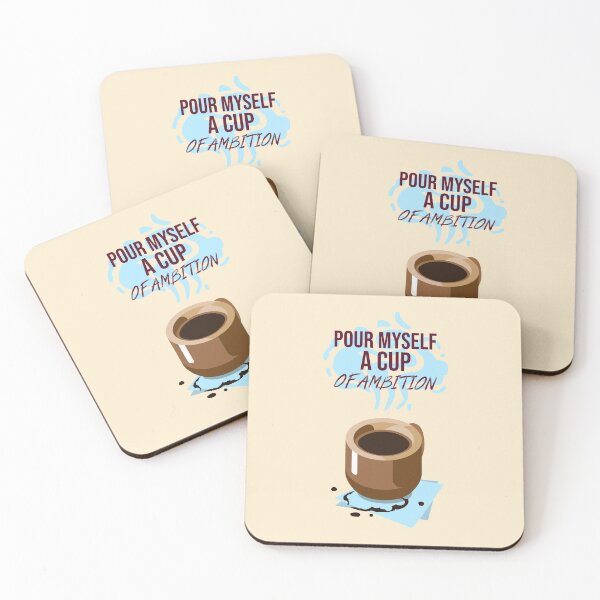 Item preview, Pour Myself a Cup of Ambition - Country Dolly Parton Design in dark brown print with blue designed and sold by katiekendall.