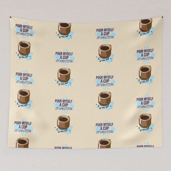 Item preview, Pour Myself a Cup of Ambition - Country Dolly Parton Design in dark brown print with blue designed and sold by katiekendall.