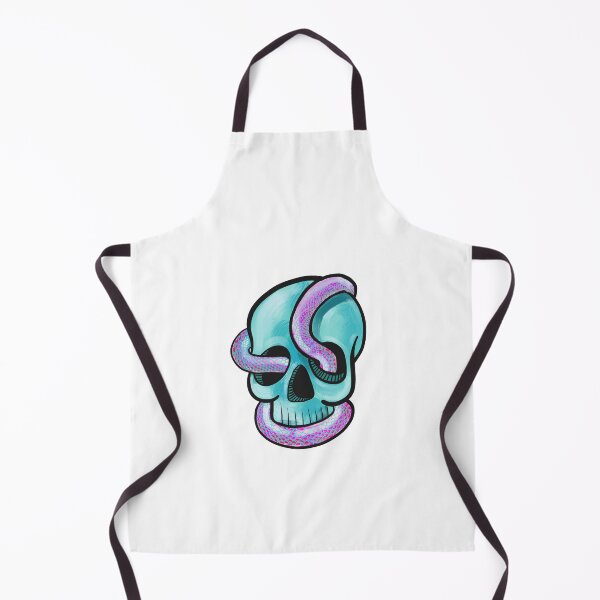 Item preview, Blue skull and pink snake cartoon ish illustration designed and sold by Laura Ioana V.
