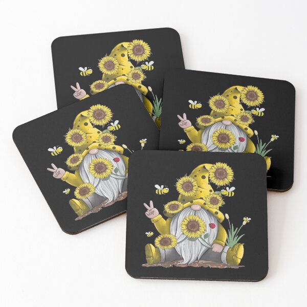 Item preview, Hippie Gnome with Sunflowers and Honey Bees-gift for bee lovers designed and sold by BRtisticDesigns.