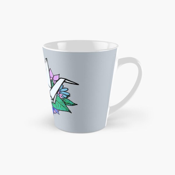 Item preview, Origami crane, floral--cool grey background designed and sold by Itinlea.