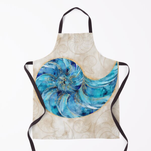 Item preview, Nautilus Shell Blue watercolor designed and sold by k9printart.
