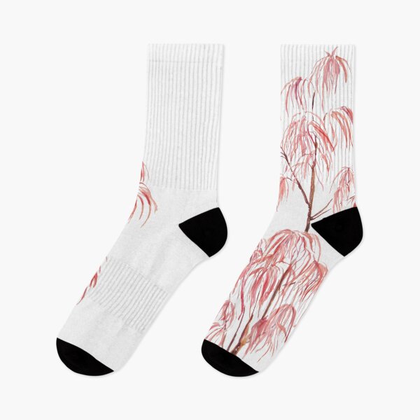 Item preview, hand painted zen red laceleaf weeping Japanese maple  watercolor arts designed and sold by ColorandColor.