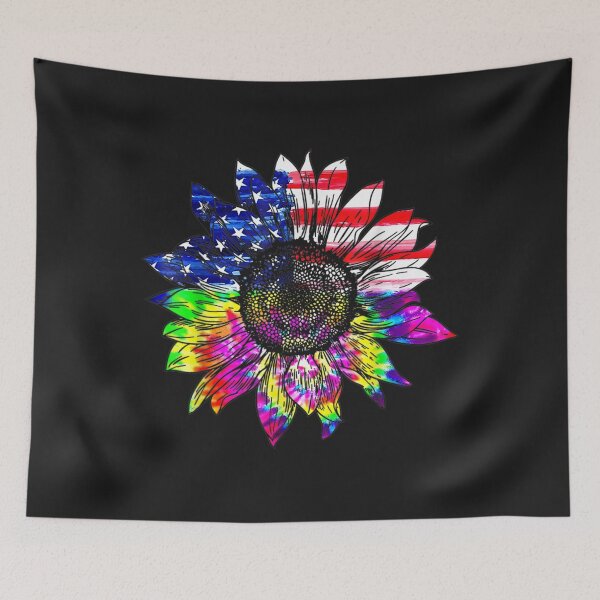 Item preview, Tie Dye American Flag Sunflower 4th July Graphic Plus Size designed and sold by zellaplrnli.