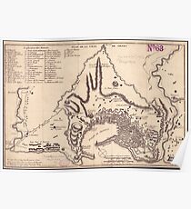 Vintage Map of Genoa Italy (1823) Poster