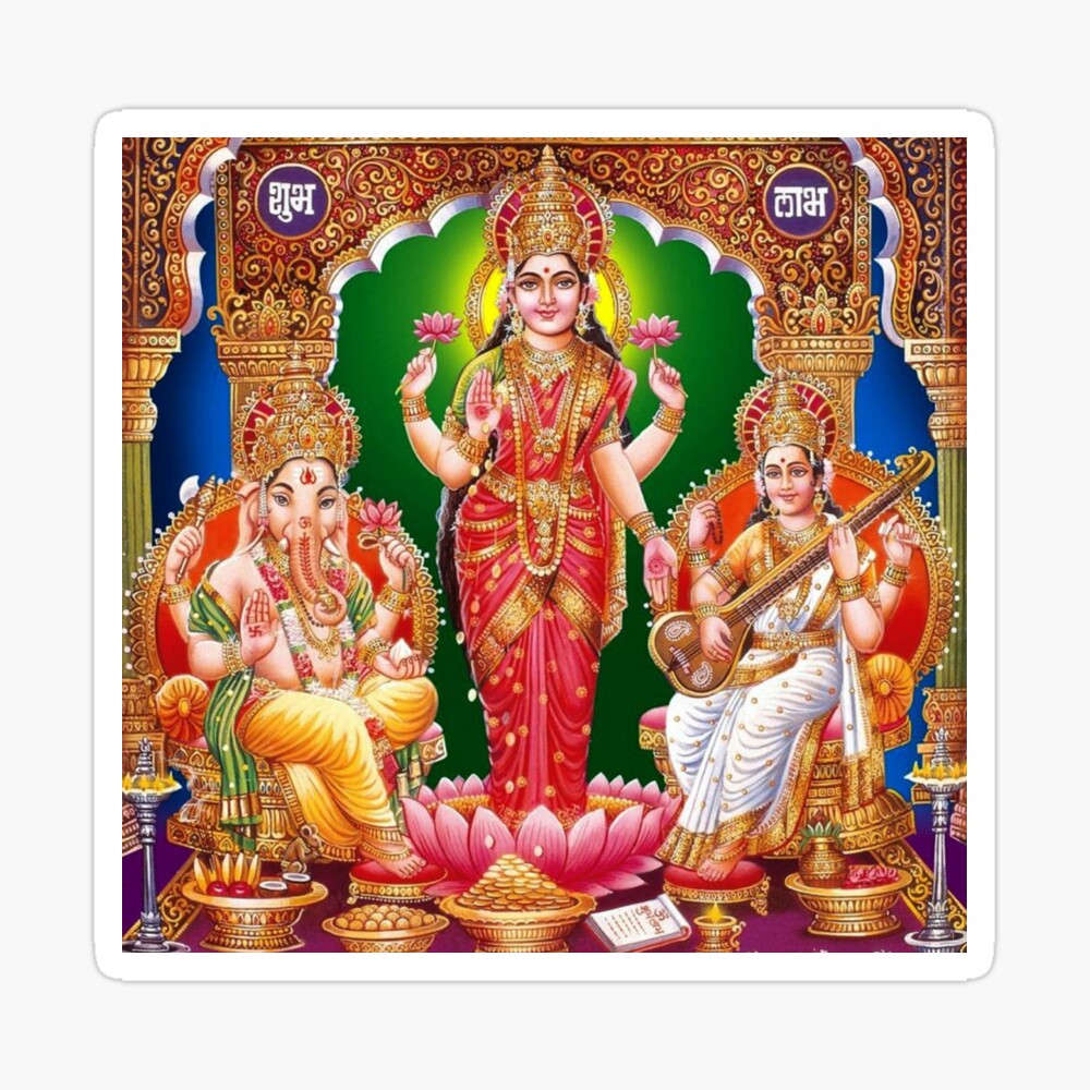 Sri Sri Lakshmi devi, Saraswati and Ganesh