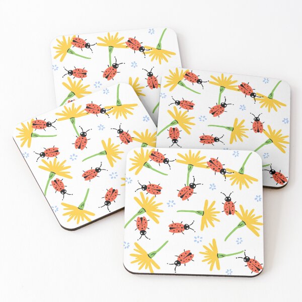 Item preview, Flower and ladybugs print illustration designed and sold by valdegilde.