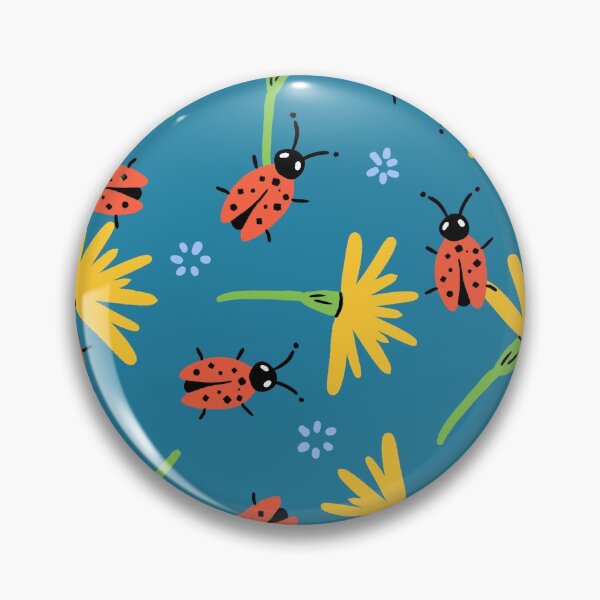 Item preview, Flower and ladybugs print blue designed and sold by valdegilde.