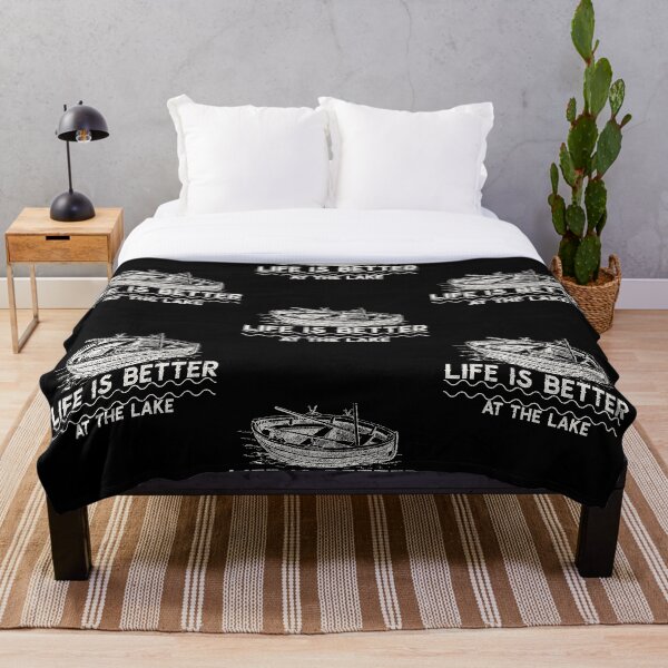 Life is better at the lake Throw Blanket