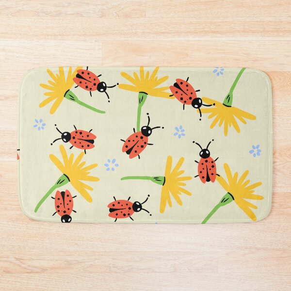 Item preview, Flower and ladybugs print yellow designed and sold by valdegilde.