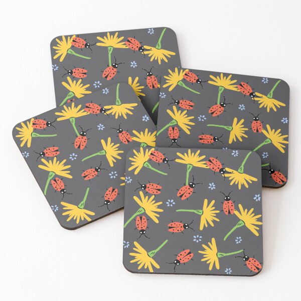 Item preview, Copy of Flower and ladybugs print dark designed and sold by valdegilde.