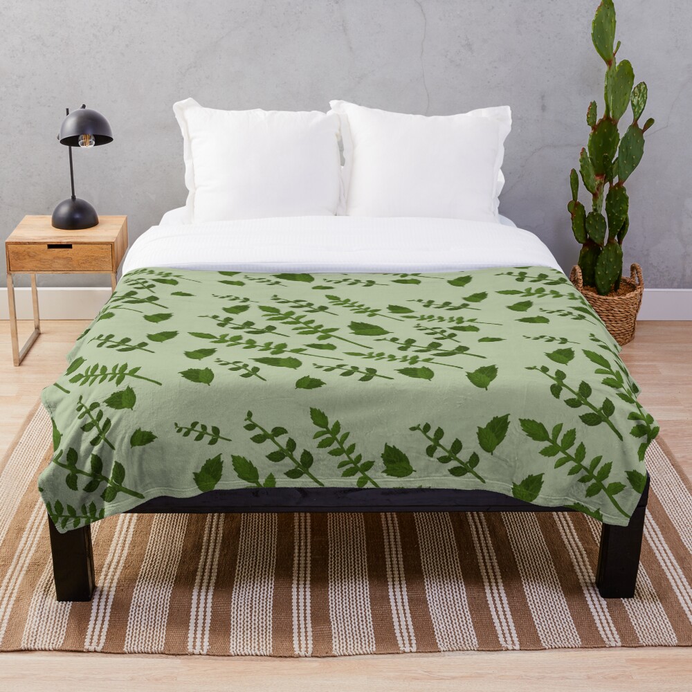 Minty Home Throw Blanket