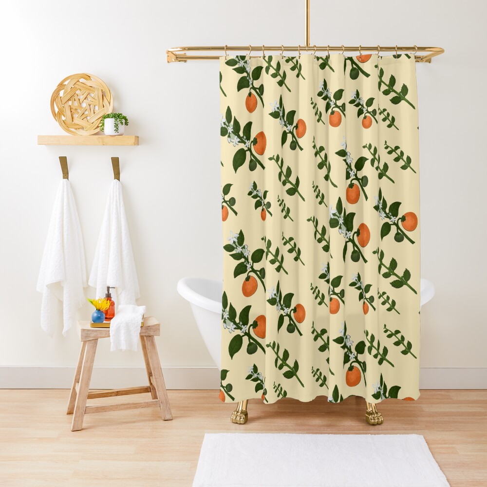 Minty Orange Home Shower Curtain