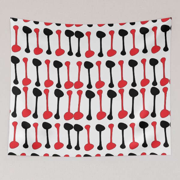 Item preview, Red Black Dog Bone Chew Bone Pattern designed and sold by Nisha Prabhu.