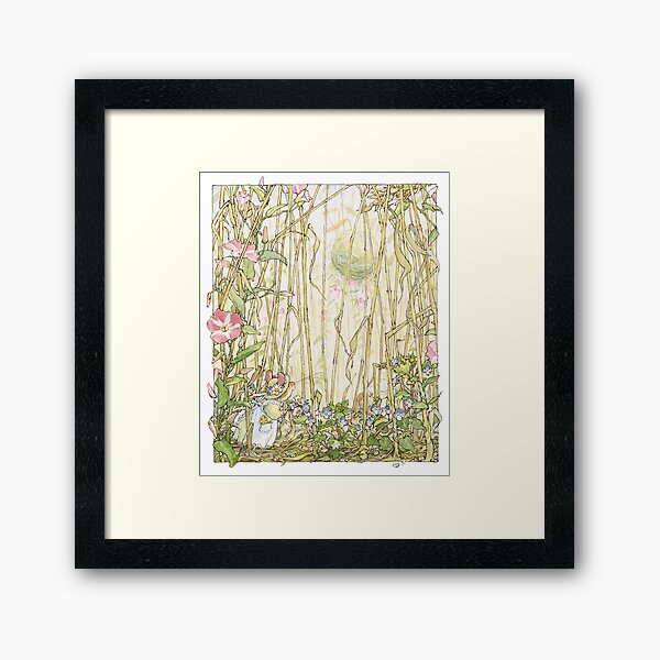 Primrose gathering flowers Framed Art Print