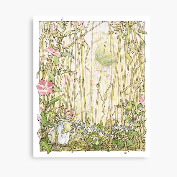 Primrose gathering flowers Canvas Print