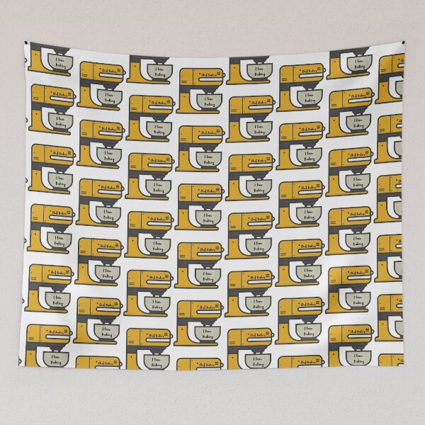 Item preview, Yellow electric kitchen mixer retro baking art designed and sold by HiguelHekson.
