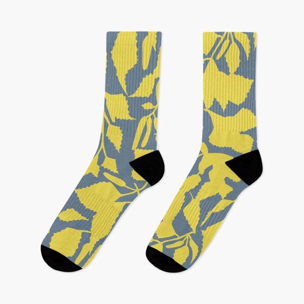 Item preview, Birch leaves yellow on gray, seamless pattern designed and sold by colorofmagic.