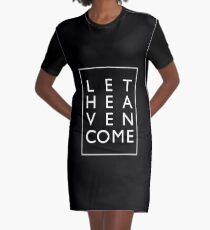 Let Heaven Come - White Graphic T-Shirt Dress