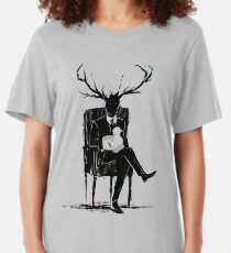 Camiseta ajustada Hannibal Lecter NBC Stag Antlers Lamb