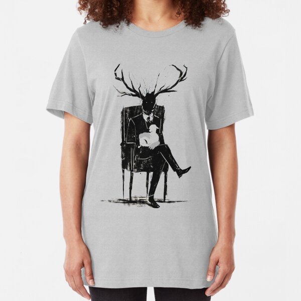 Hannibal Lecter NBC Stag Antlers Lamb Slim Fit T-Shirt