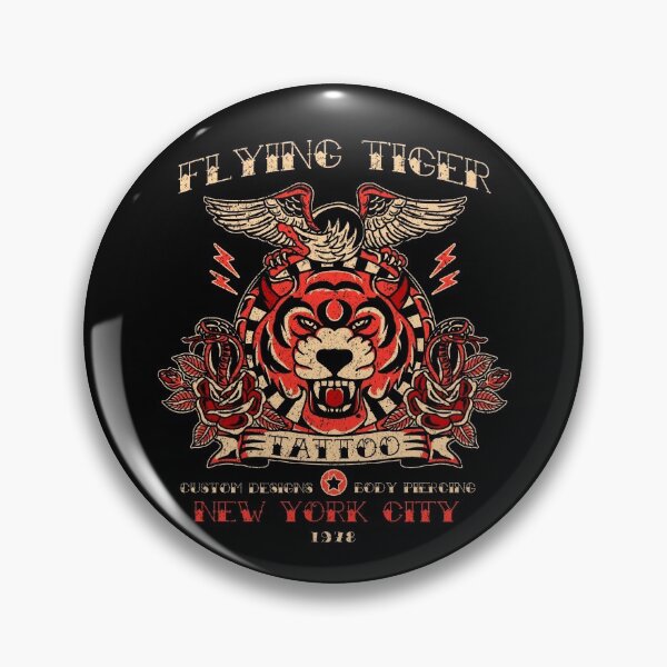 Item preview, Flying Tiger & Eagle, New York City Tattoo, Piercing Studio Design designed and sold by Proverbial Wisdom Design.