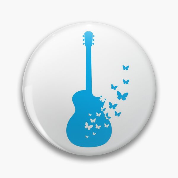 Item preview, Acoustic Guitar Silhouette Turning Into Butterflies Blue designed and sold by nightsworthy.