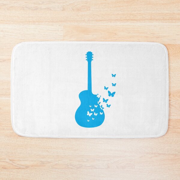 Item preview, Acoustic Guitar Silhouette Turning Into Butterflies Blue designed and sold by nightsworthy.