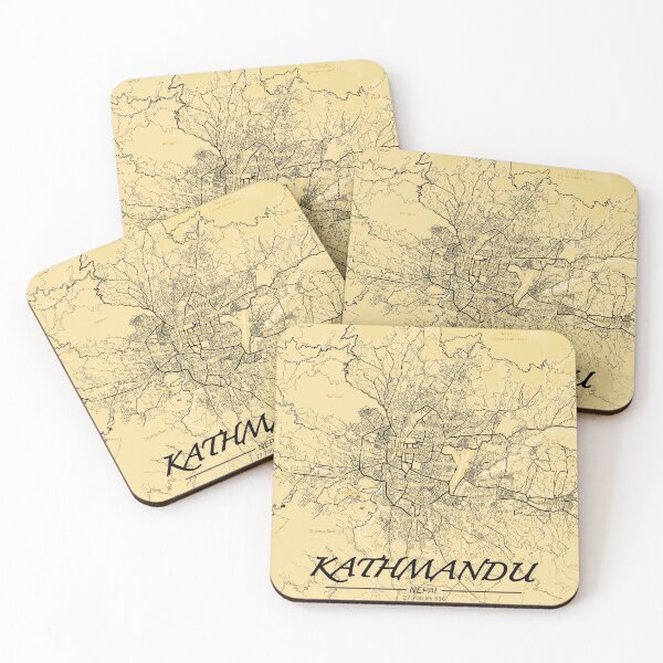Item preview, Vintage Brown Map of Kathmandu. Retro modern Minimalist Maps designed and sold by TheImperfecto.