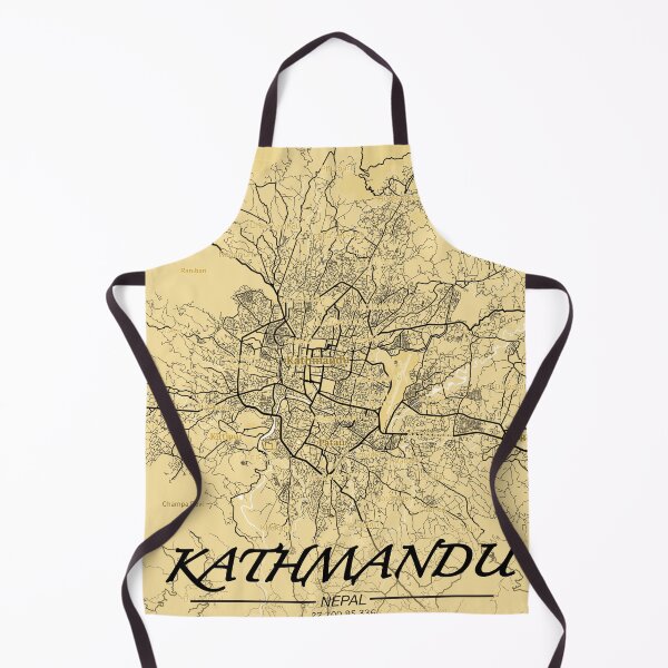 Item preview, Vintage Brown Map of Kathmandu. Retro modern Minimalist Maps designed and sold by TheImperfecto.