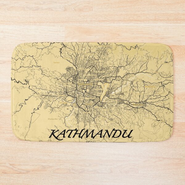 Item preview, Vintage Brown Map of Kathmandu. Retro modern Minimalist Maps designed and sold by TheImperfecto.