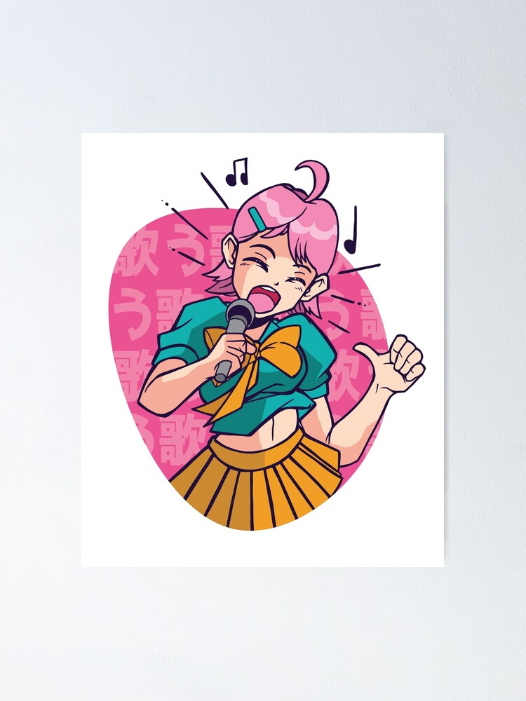 Just A Girl Karaoke Anime Vocalist Singing Singer' Sticker | Spreadshirt