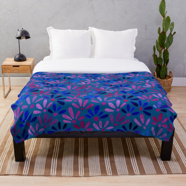 Aperçu de l'œuvre All Over Ditsy-Floral en bleu créée et vendue par ToiledeLina.