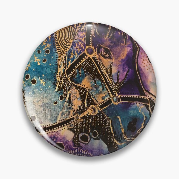 Item preview, Visions of Gold: Horse | Acrylic & Alcohol Inks on Canvas designed and sold by Misfit-Prints.
