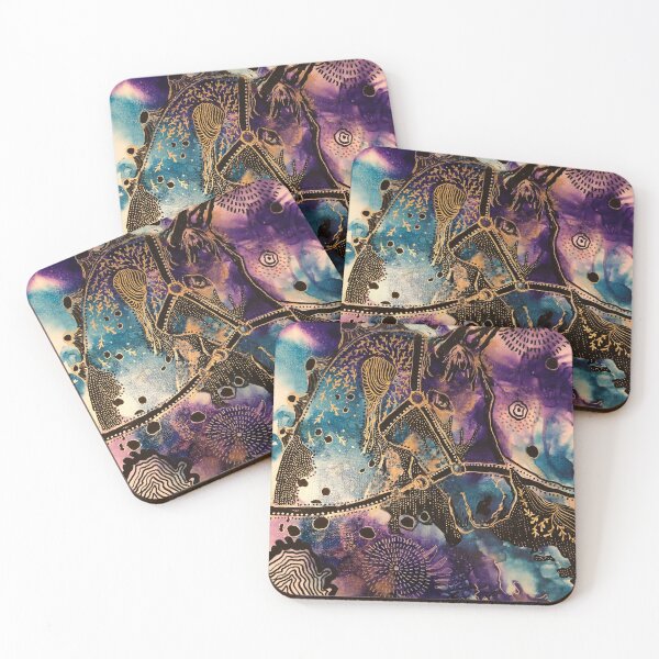 Item preview, Visions of Gold: Horse | Acrylic & Alcohol Inks on Canvas designed and sold by Misfit-Prints.