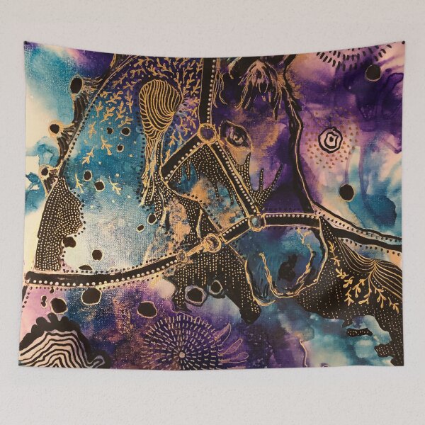 Item preview, Visions of Gold: Horse | Acrylic & Alcohol Inks on Canvas designed and sold by Misfit-Prints.