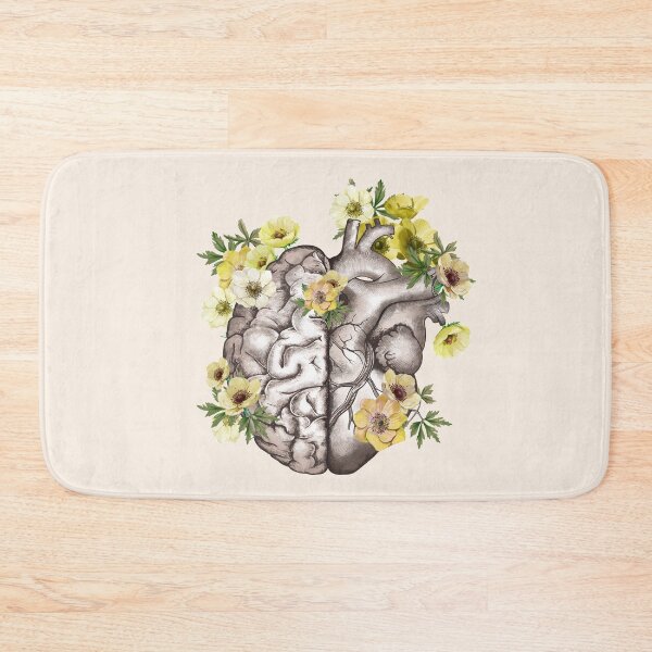Item preview, Right balance between head or brain and heart, drawing jellow anemones flowers anemoneus ,watercolor style designed and sold by Collagedream.