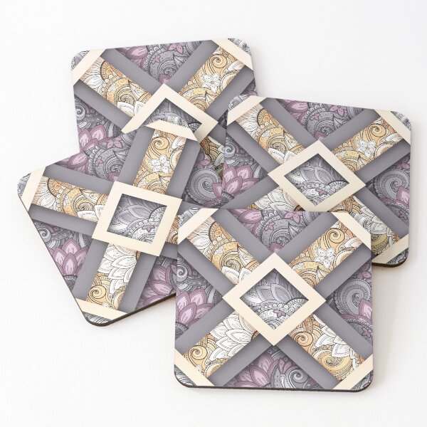 Item preview, 3d Patchwork Quilt Print with Vintage Floral Motifs designed and sold by lissantee.