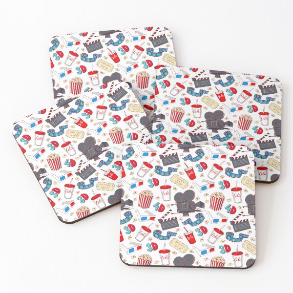 Item preview, Cute Seamless Background Cinema Attributes Hand Drawn Illustration designed and sold by Peekonet.